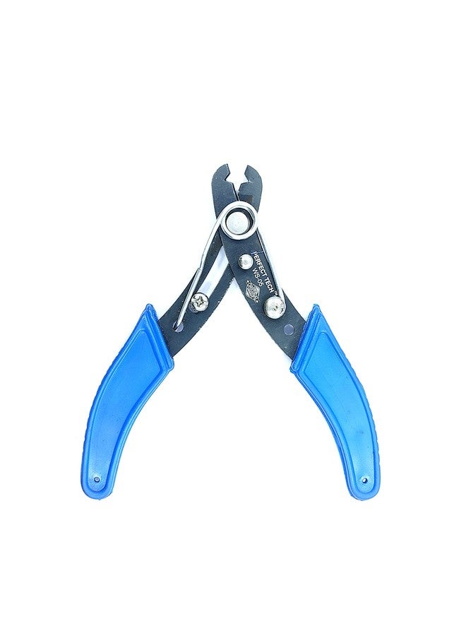 PERFECT TECH أداة تجريد الأسلاك من بيرفكت تك، 5 بوصات | كماشة تجريد الأسلاك | عازل الأسلاك | قاطع أسلاك يدوي | قاطع كابلات | متعددة الاستخدامات ومتينة | للاستخدام الاحترافي | (أزرق وأسود) (1) - Image 2